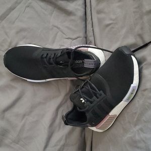 Womens adidas NMD R1 Athletic Shoe - Black / Mauve / Lavender